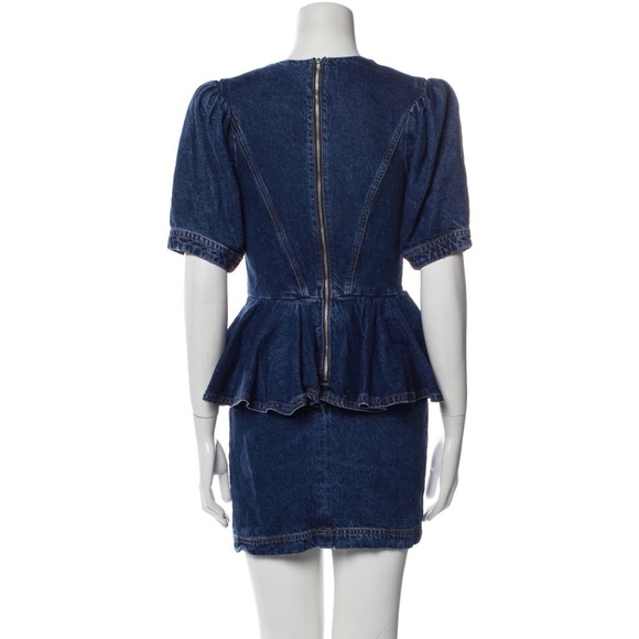 ROTATE Birger Christensen Peplum Denim Dress - Picture 6 of 6